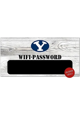 BYU Cougars Wifi Password 6x12 Sign - Navy Blue