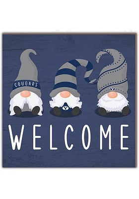 BYU Cougars Welcome Gnomes Sign - Navy Blue