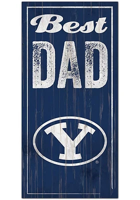 BYU Cougars Best Dad Sign - Navy Blue