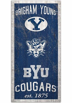 BYU Cougars Heritage 6x12 Sign - Navy Blue