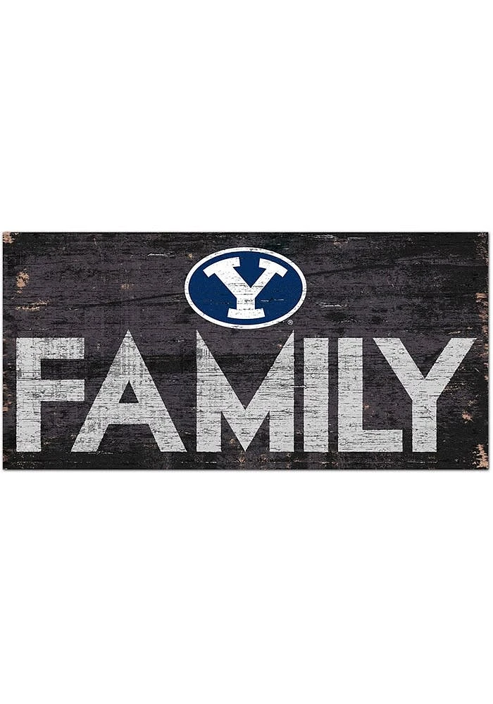 BYU Cougars Family 6x12 Sign - Navy Blue