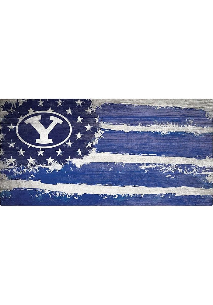 BYU Cougars Flag 6x12 Sign - Navy Blue
