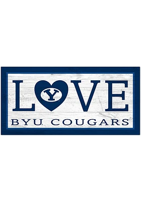 BYU Cougars Love 6x12 Sign - Navy Blue