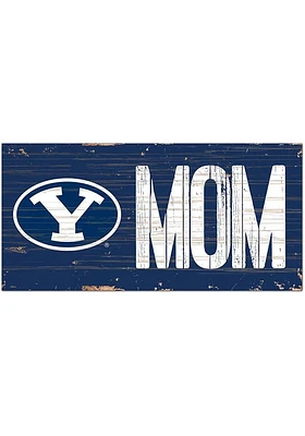 BYU Cougars MOM Sign - Navy Blue