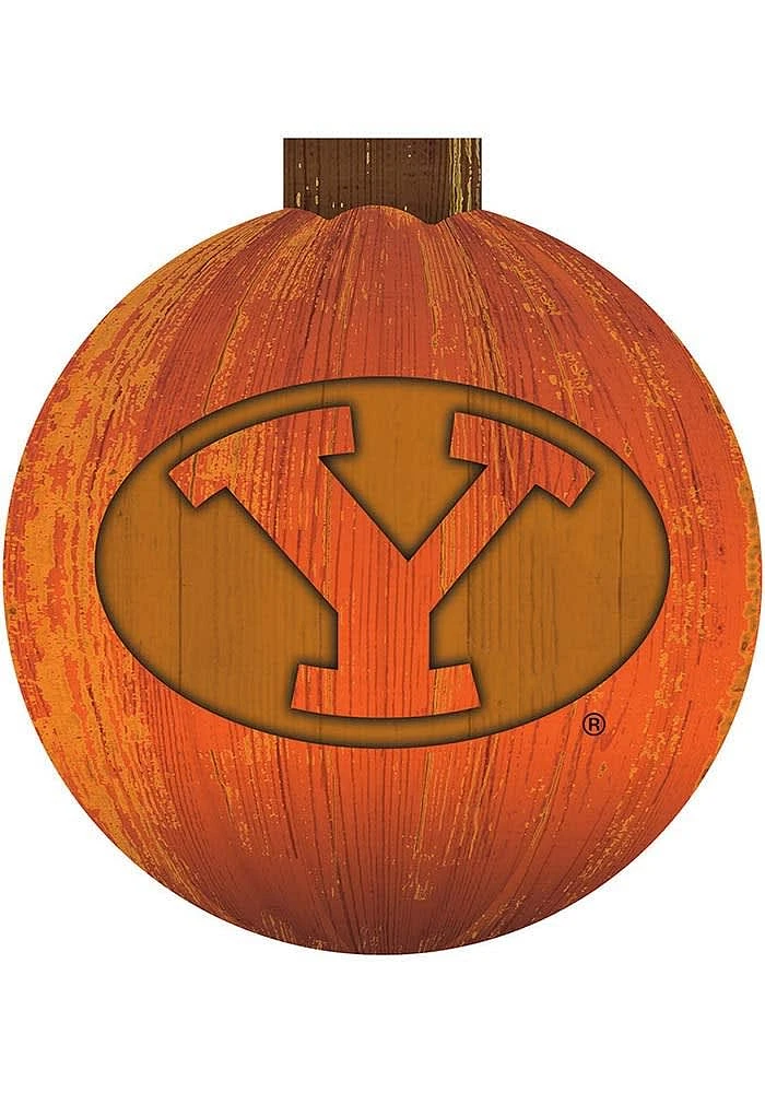 BYU Cougars Halloween Pumpkin Sign - Navy Blue