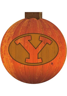 BYU Cougars Halloween Pumpkin Sign - Navy Blue