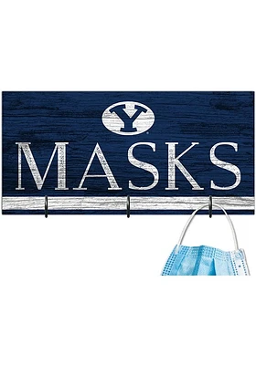 BYU Cougars Team Color Mask Holder Sign - Navy Blue