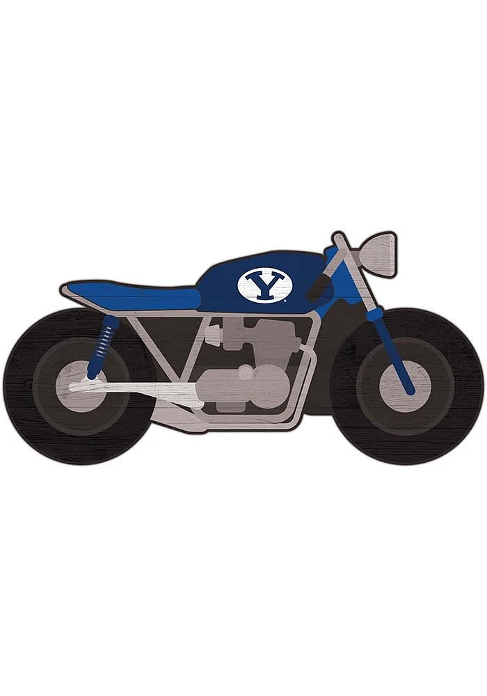 BYU Cougars Motorcycle Cutout Sign - Navy Blue