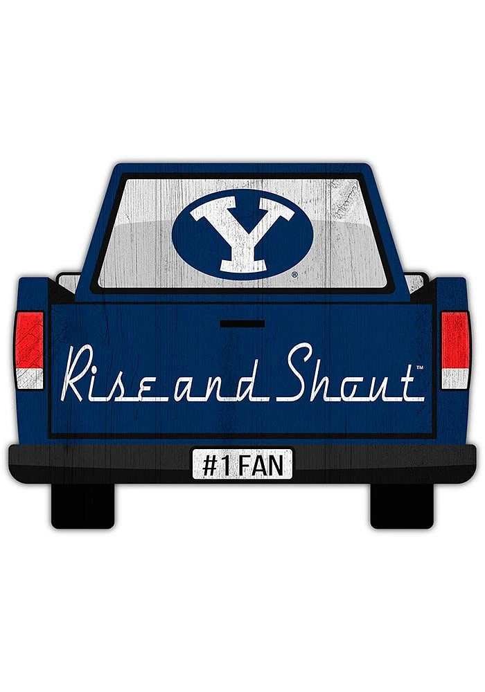 BYU Cougars Truck Back Cutout Sign - Navy Blue