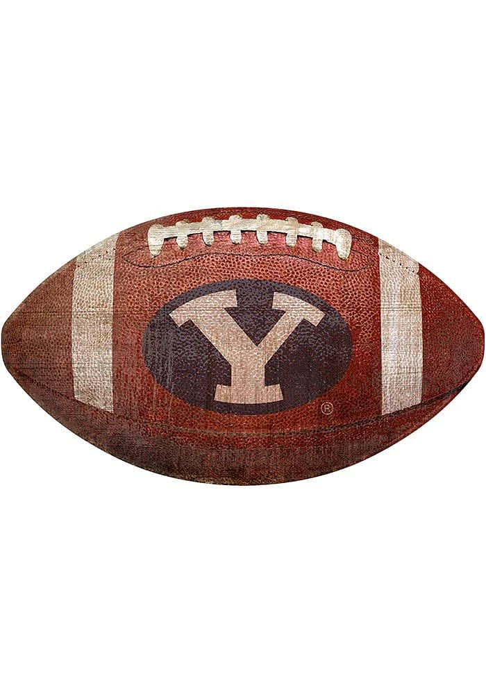 BYU Cougars Baseball Shaped Sign - Navy Blue