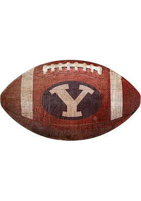 BYU Cougars Baseball Shaped Sign - Navy Blue