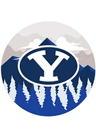 BYU Cougars Landscape Circle Sign - Navy Blue