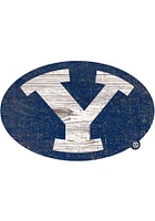 BYU Cougars Team Logo 8 Inch Cutout Sign - Navy Blue