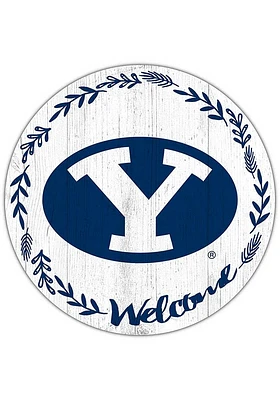 BYU Cougars Welcome Circle Sign - Navy Blue