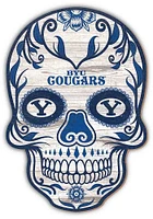 BYU Cougars 12 Inch Sugar Skull Sign - Navy Blue