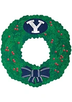 BYU Cougars Team Wreath 16 Inch Sign - Navy Blue