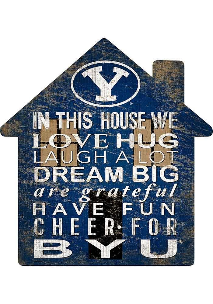 BYU Cougars 12 inch House Sign - Navy Blue