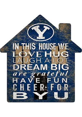 BYU Cougars 12 inch House Sign - Navy Blue