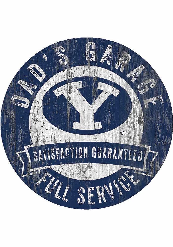 BYU Cougars Dads Garage Sign - Navy Blue