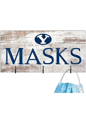 BYU Cougars Mask Holder Sign - Navy Blue