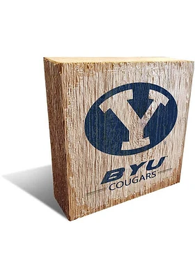 BYU Cougars Logo Block Sign - Navy Blue
