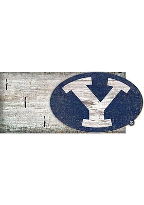 BYU Cougars Key Holder Sign - Navy Blue