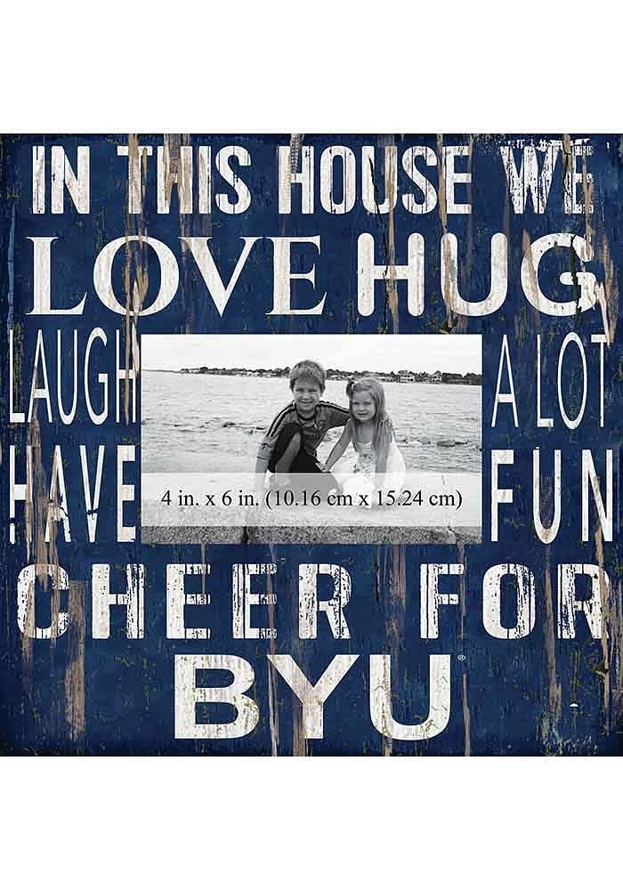 BYU Cougars In This House 10x10 Picture Frame - Navy Blue