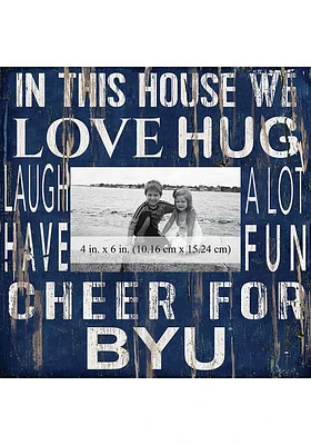 BYU Cougars In This House 10x10 Picture Frame - Navy Blue