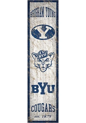 BYU Cougars Heritage Banner 6x24 Sign - Navy Blue