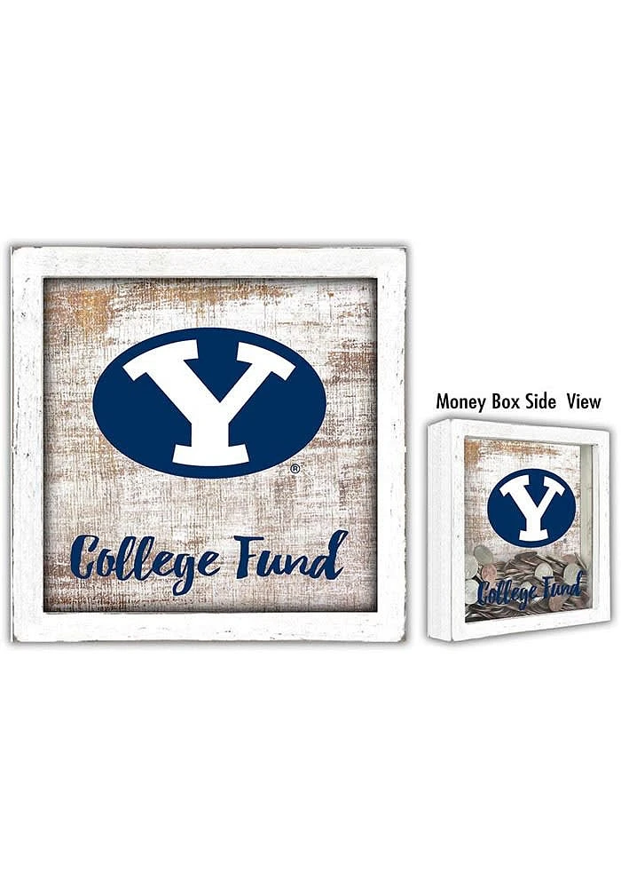BYU Cougars College Fund Box Sign - Navy Blue