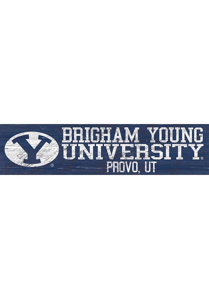 BYU Cougars 6x24 Sign - Navy Blue