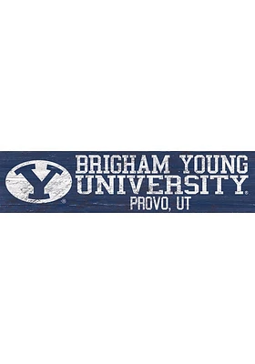 BYU Cougars 6x24 Sign - Navy Blue