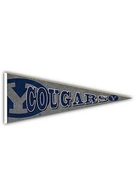 BYU Cougars Wood Pennant Sign - Navy Blue