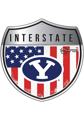 BYU Cougars 24in Americana Interstate Sign - Navy Blue