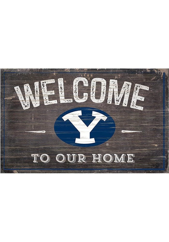 BYU Cougars Welcome to our Home Sign - Navy Blue