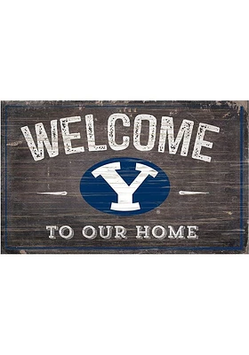 BYU Cougars Welcome to our Home Sign - Navy Blue