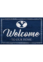 BYU Cougars Team Welcome 11x19 Sign - Navy Blue