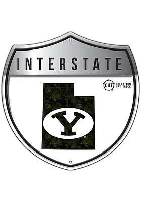 BYU Cougars 24in OHT Camo Interstate Sign - Navy Blue