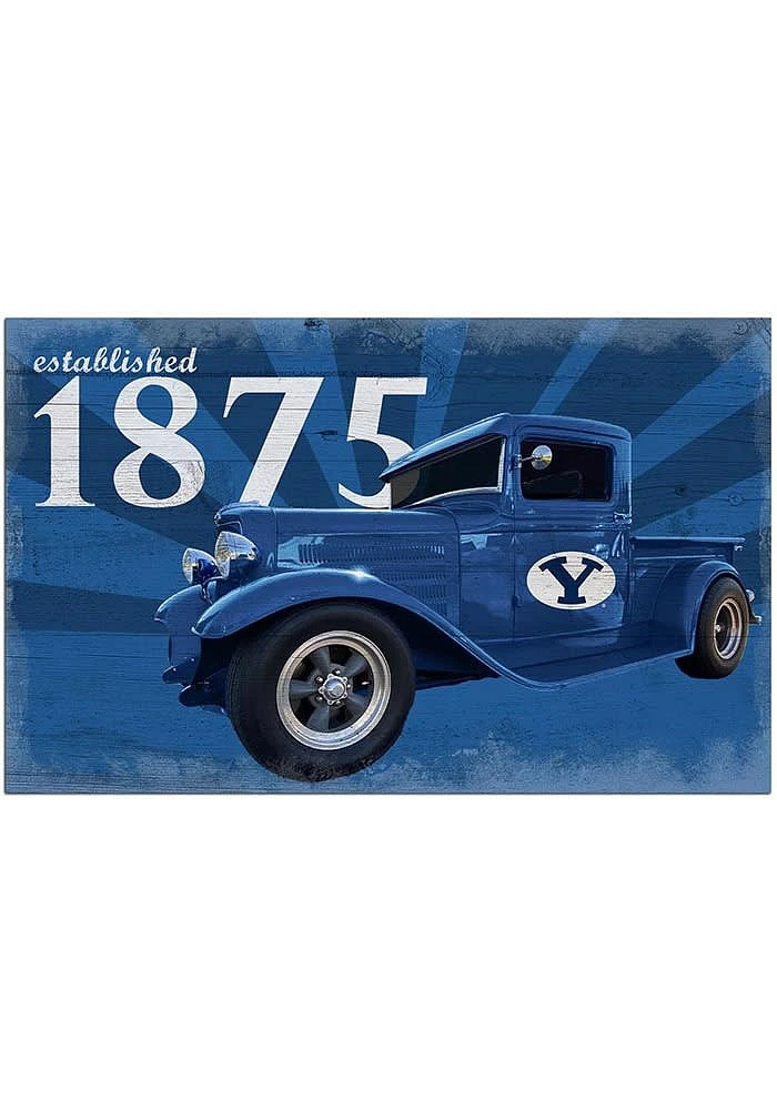 BYU Cougars Established Truck Sign - Navy Blue