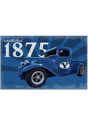 BYU Cougars Established Truck Sign - Navy Blue