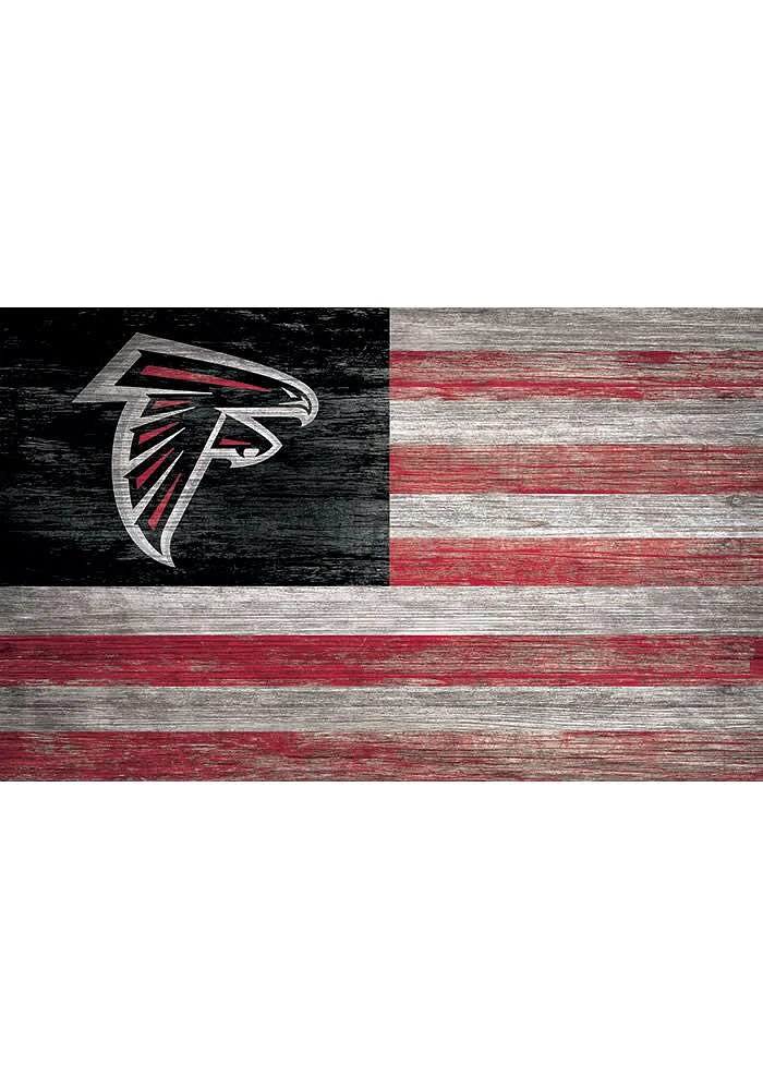 Atlanta Falcons Distressed Flag 11x19 Sign - Black
