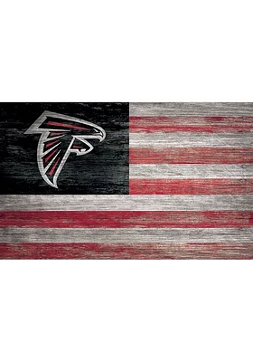 Atlanta Falcons Distressed Flag 11x19 Sign - Black