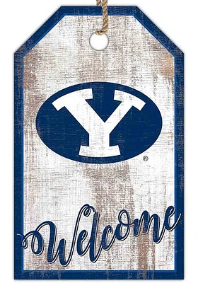 BYU Cougars Welcome Team Tag Sign - Navy Blue