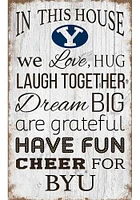 BYU Cougars In This House 11x19 Sign - Navy Blue