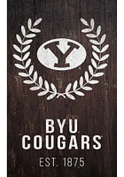 BYU Cougars Laurel Wreath Sign - Navy Blue