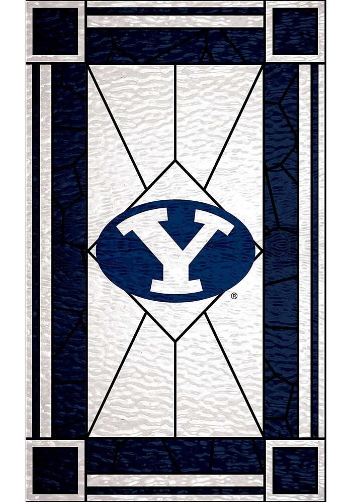 BYU Cougars Stained Glass Sign - Navy Blue