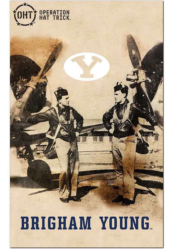 BYU Cougars Twin Pilots Sign - Navy Blue