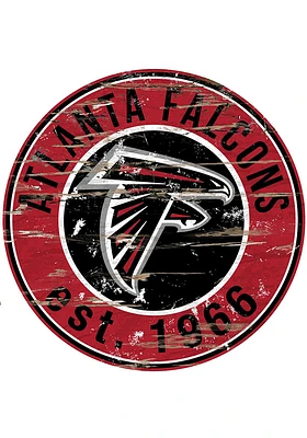 Atlanta Falcons Established Date Circle 24 Inch Sign - Red