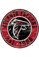 Atlanta Falcons Established Date Circle 24 Inch Sign - Red
