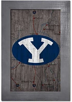 BYU Cougars City Map Sign - Navy Blue